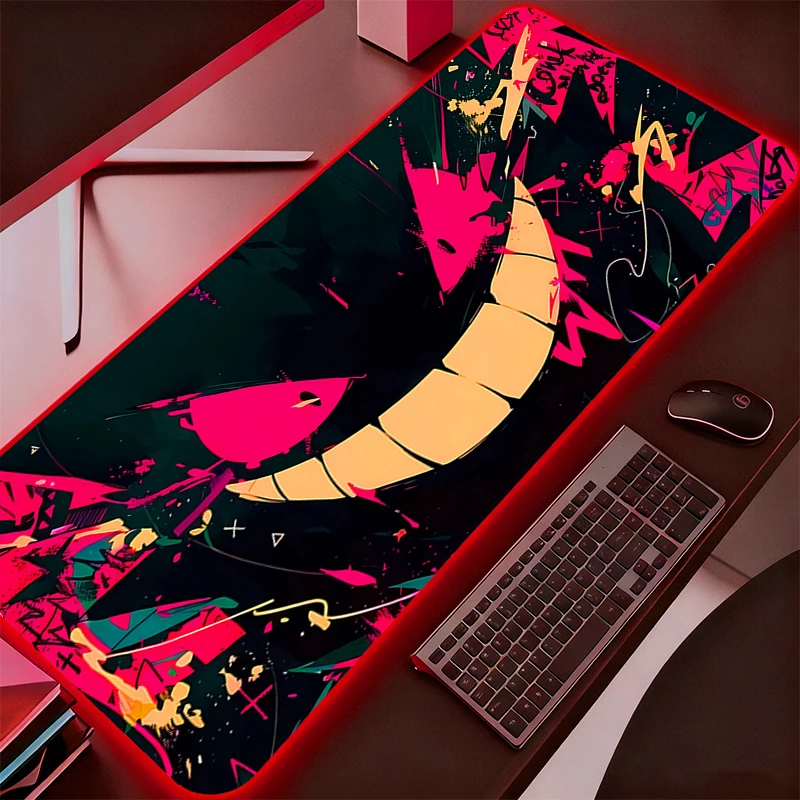

Профессиональный RGB-коврик для мыши Pokemon Pikachu для киберспорта, игровой коврик для ПК с подсветкой, резиновый коврик для клавиатуры и мыши с LED-подсветкой