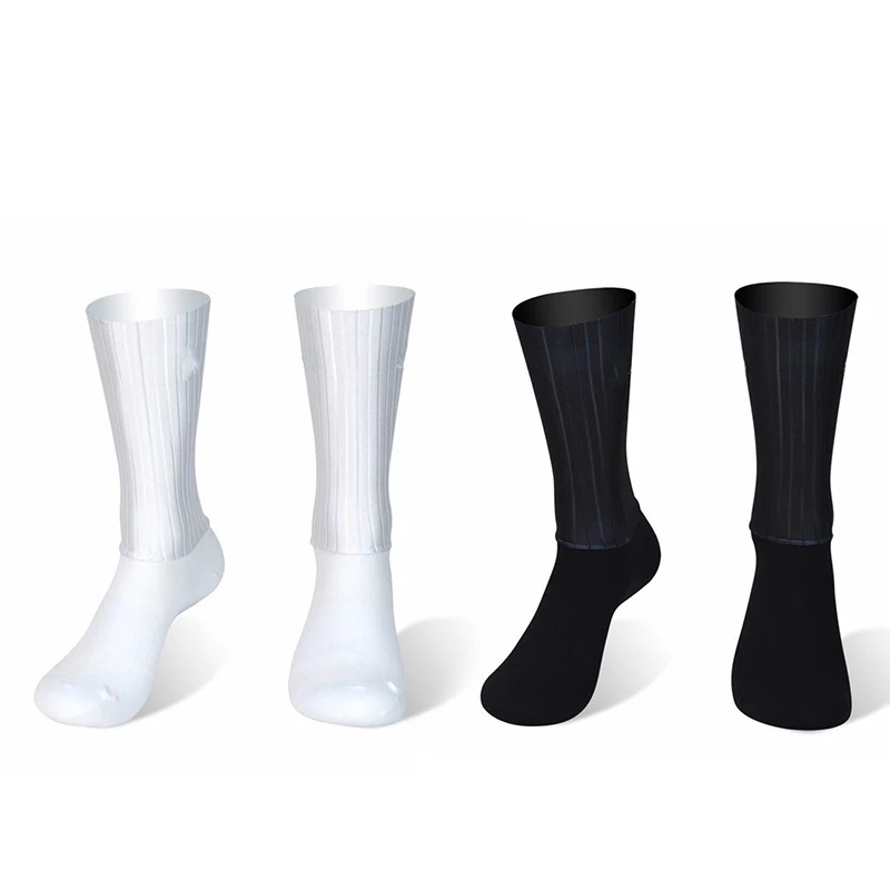 Nuevos Calcetines de Ciclismo transpirables de verano para hombre, Calcetines antideslizantes sin costuras Aero Bike resistentes al desgaste,