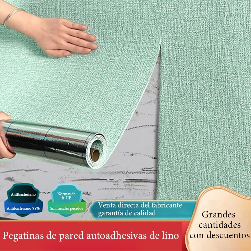 

Linen wallpaper self-adhesive waterproof, anti-virus and moisture-proof 3D wall stickers for home living room wall decoration