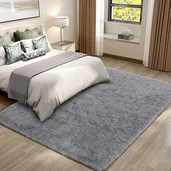 Plush White Carpet Living Room Decoration Fluffy Rug Thick Bedroom Carpets Anti-slip Floor Soft Lounge Rugs Large Carpets Floor