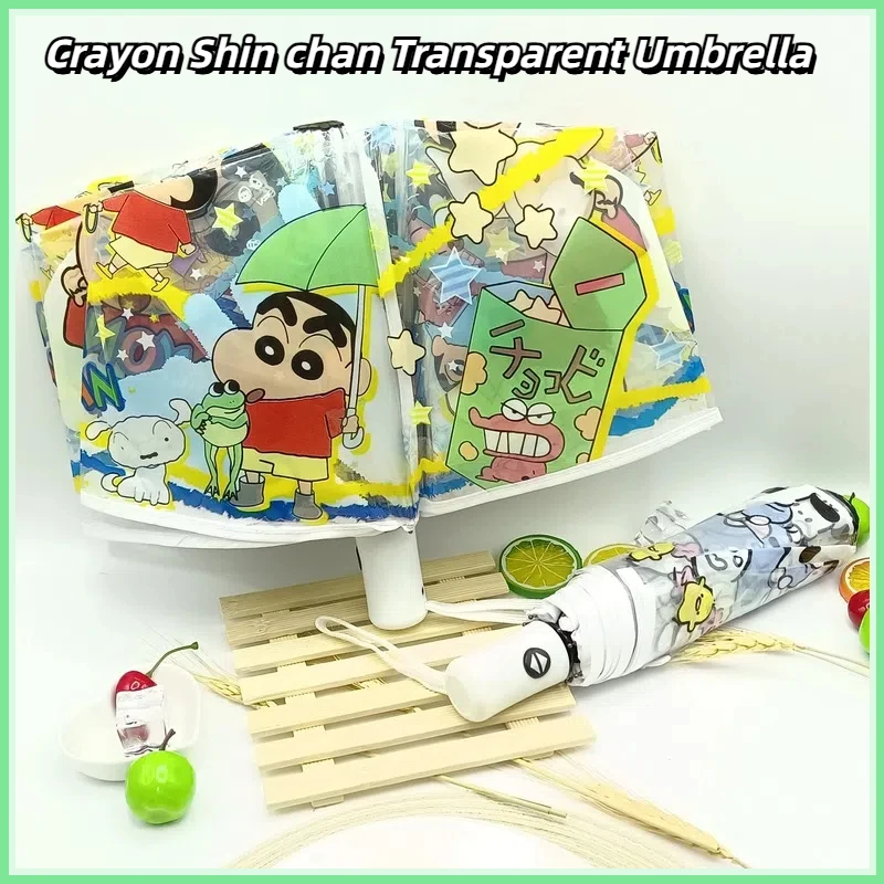 

Полностью автоматический зонт Crayon Shin Chan, прозрачный зонт, утолщенный тройной зонт для мальчиков, девочек и студентов