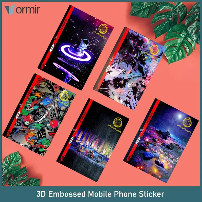 VORMIR 50Pcs 3D Embossed Stickers for Mobile Phone Back Cover Skins for Screen Protector Hydrogel Film Cutting Machine