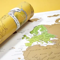 Deluxe Scratch The Travel Maps | Global Scratch Maps Poster Large Maps International, Travel Journal Alternative | Travel Gifts