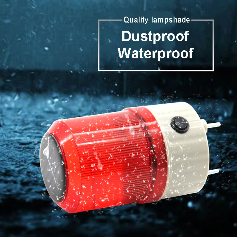 1Pcs Red N-TYN Without Sound Solar Warning Light LED Charging 1.5V Post ,Traffic Barrier , Strong Magnet Waterproof Signal Lamp.