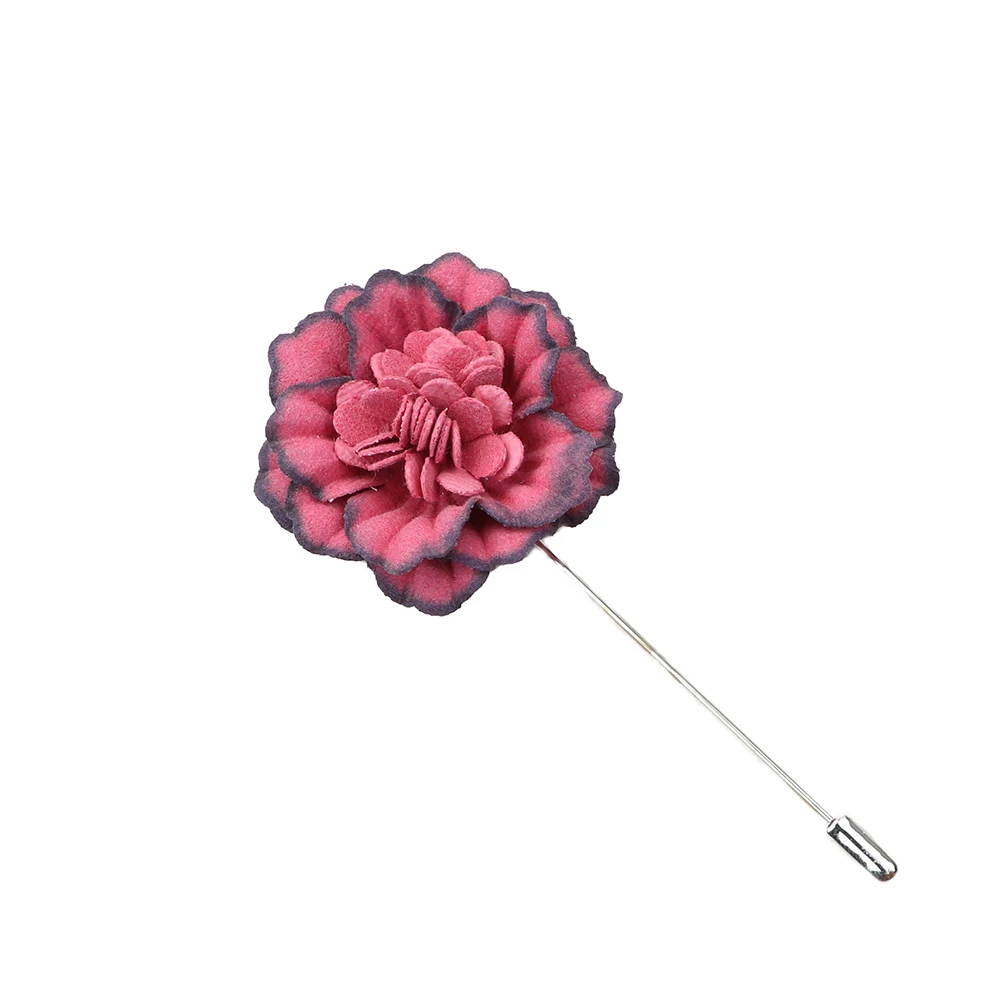 Handmade Men's Brooches Floral Lapel Pin for Men Suit Long Neddle Fabric Flower Brooch Pin for Wedding Fashion Mens Jewelry Gift