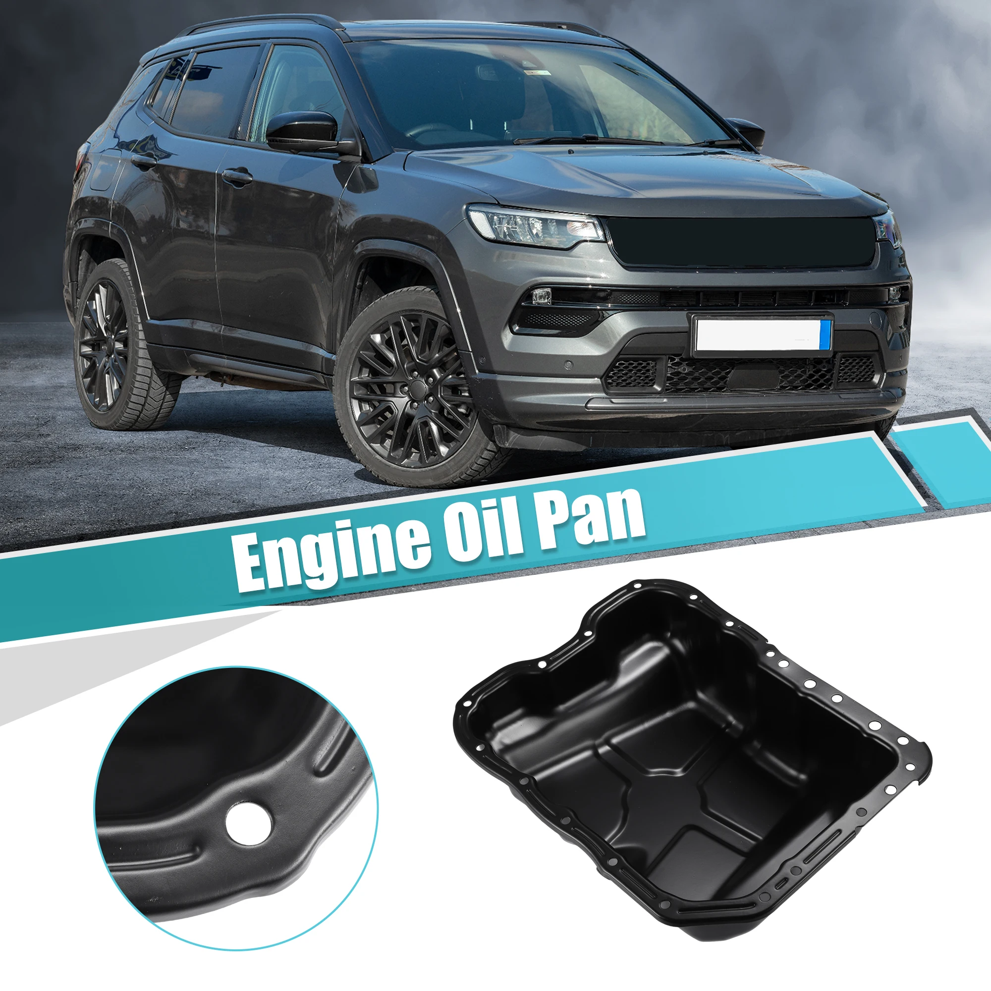 

UXCELL 1 Pcs Oil Pan Replacement No.4884665AF Fit for Jeep Compass 2007-2017 Black