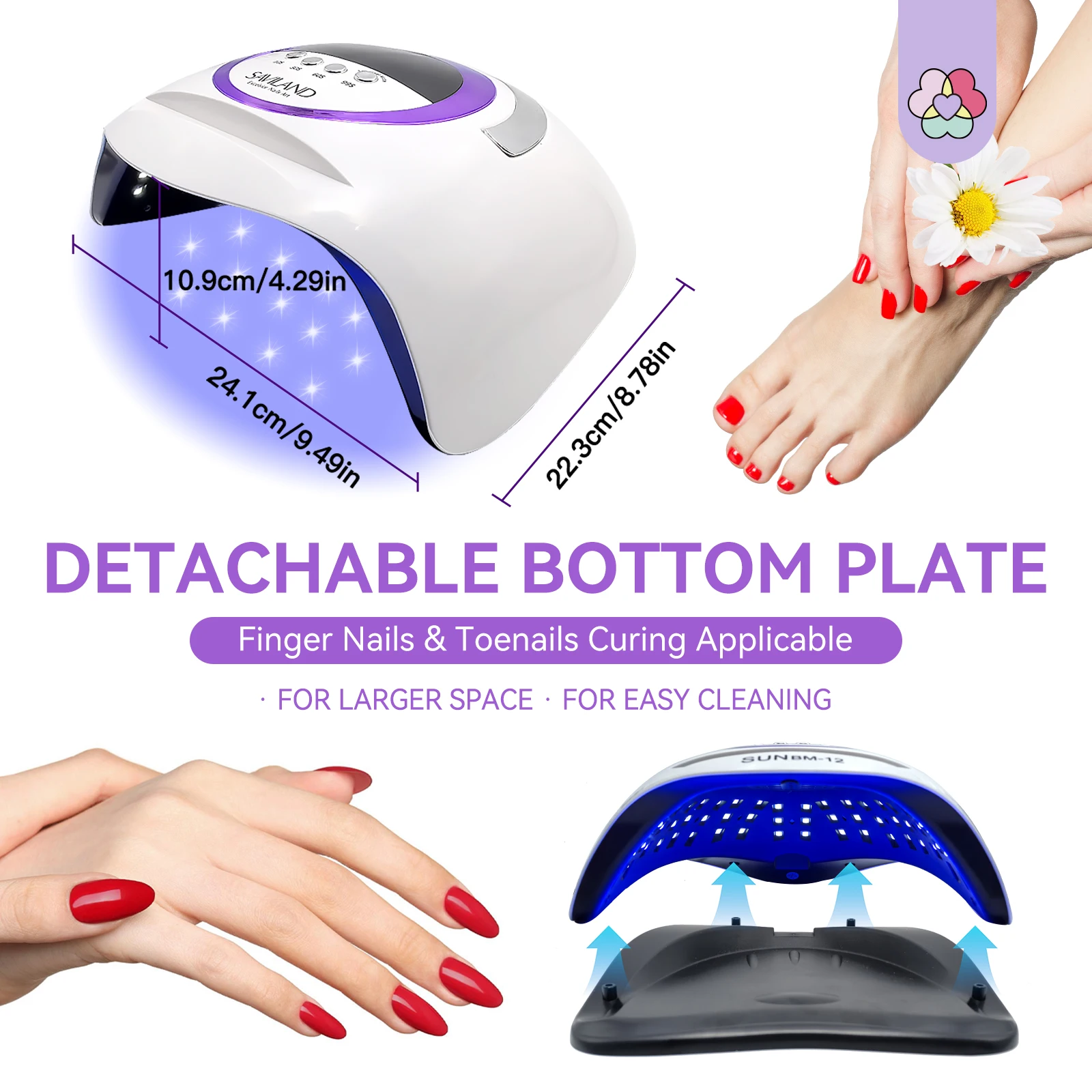 سافيلاند الأشعة فوق البنفسجية LED مسمار مصباح 300 واط مسمار علاج مصابيح للمنزل صالون قوية LED تجفيف مصابيح لجميع هلام البولندية معدات الأظافر