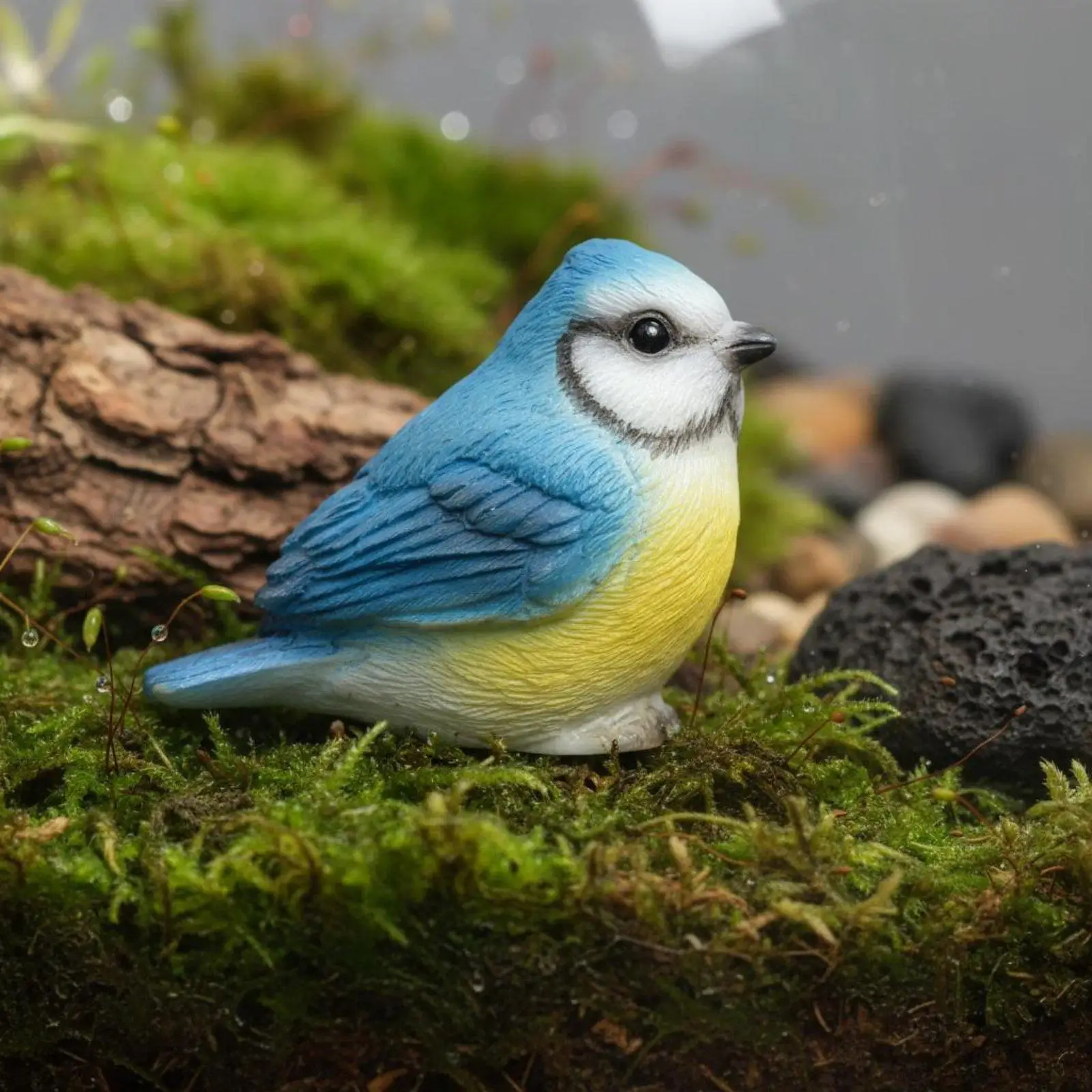 Miniature Decor Resin Bird Lifelike Sparrow Figurine Miniature Accessories for Dollhouse Scenes Terrarium Decoration and Pots