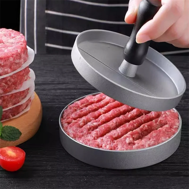 1PC Burger Press Non-Stick Hamburger Patty Maker With Wax Paper Aluminum Burger Maker For Kitchen BBQ Grill