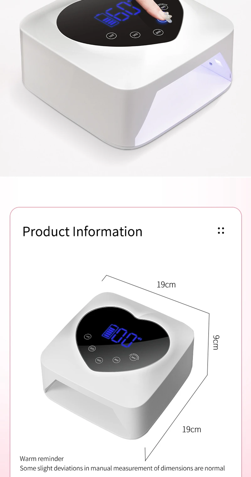 充電式 UV LED ネイルランプ 72 ワットコードレス UV ライト爪用ライン