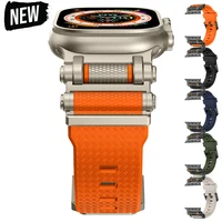 Banda de goma deportiva para Apple Watch Ultra 2, 49mm, 46mm, 45mm, 44mm, 42mm, correa para IWatch Series 10, 9, 8, 7 SE 6, 5, pulsera de TPU de lujo