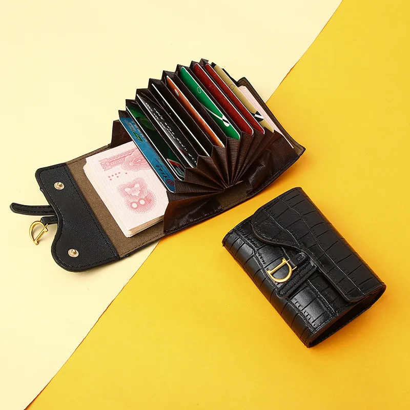 PU-Leder Geldbörse Multi-Kartenhalter Luxus-Kartenetui Kurze Brieftasche Mini-Kartenhalter Kleine Multifunktionale Clutch-Tasche
