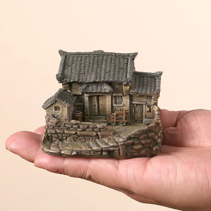 

Desktop micro-landscape ornament resin material handicrafts new Chinese plant bonsai fish tank coffee table tea tray small gift