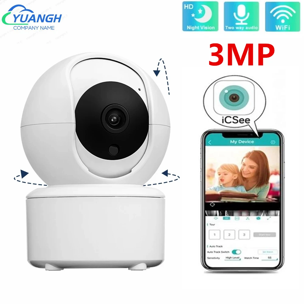 

4MP Security Camera Indoor Smart Home Security Protection Two Ways Audio Wireless WIFI ICSee MINI Camera