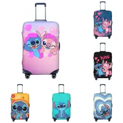 MINISO Stitch Love Heart Suitcase Cover  Cartoon Custom Holiday Strectch Luggage Supplies Cruise Trip Protector