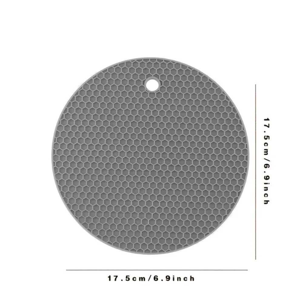 Round Thermal Insulation Silicone Pad Kitchen Household Use Anti Slip Anti Scald Thickened Honeycomb Cup Pot Holder Table Mat