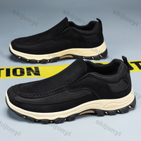 Men's Hiking Shoes Spring Autumn New Fashion Vintage Slip on Casual Shoes Lightweight Comfortable Soft Sole Outdoor Sports Flats