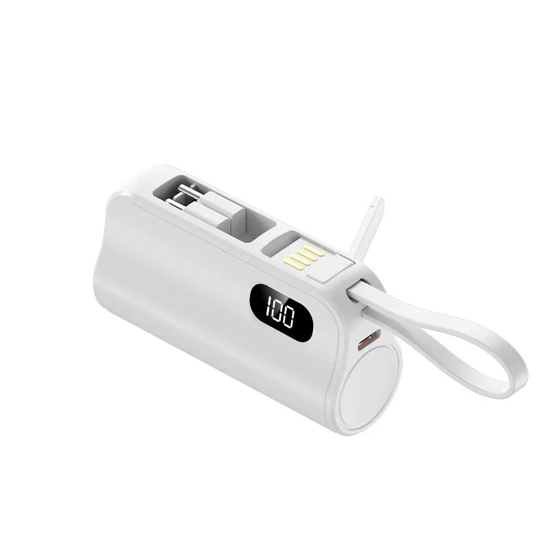 

Портативное зарядное устройство Mini Power Bank 10000 мАч, внешний аккумулятор с разъемом, кабель Powerbank для iPhone 14 13 Xiaomi Samsung Huawei