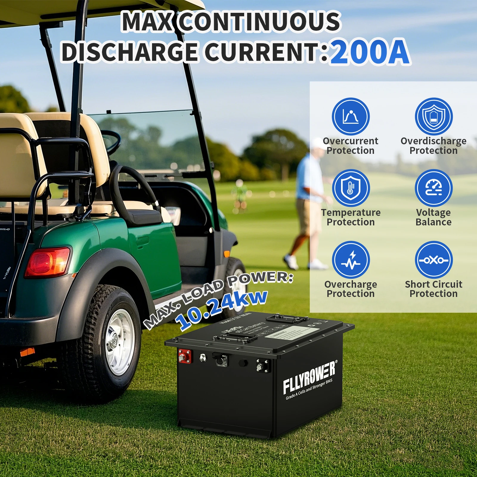 FLLYROWER 48V 105Ah 골프 카트 리튬 L - Lifepo4 Charger 48V 20A 리뷰 및 가격