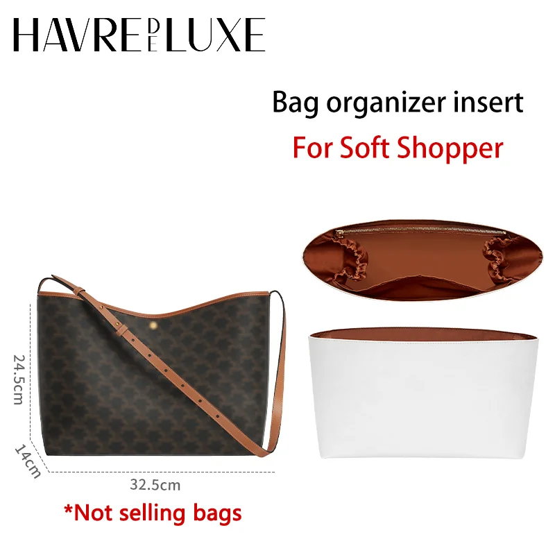 Inserto per organizer per borse per shopper morbido, impermeabile, alla moda, durevole, supporto per riporre gli accessori per borse per la modifica interna