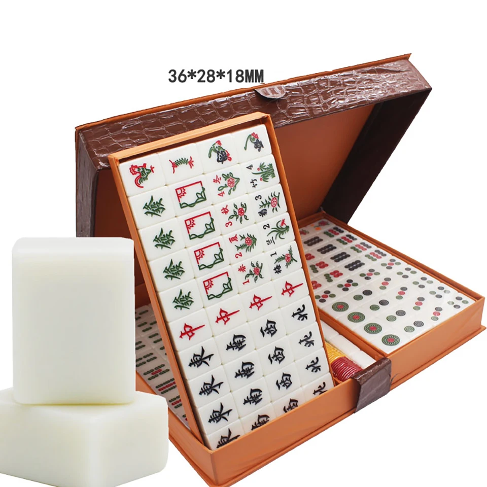 160pcs crystal mahjong tiles Singapore version with four animals flying head mahjong tiles acrylic mahjong Environmentally MJ09