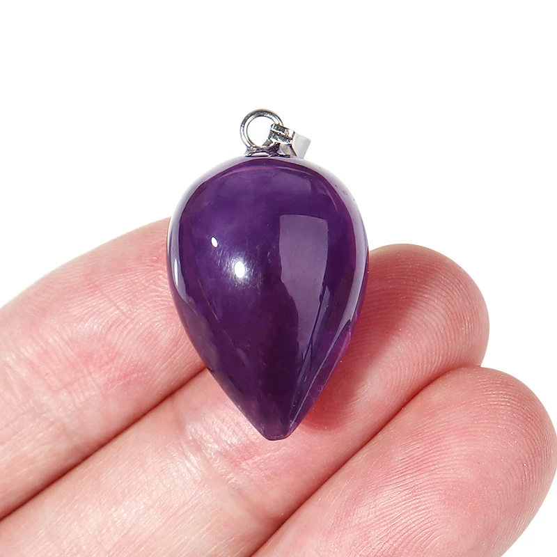 Fashion Natural Amethysts Pendants 26x16mm Waterdrop Shape Pendant Charms For Jewelri Making Necklace Accessories