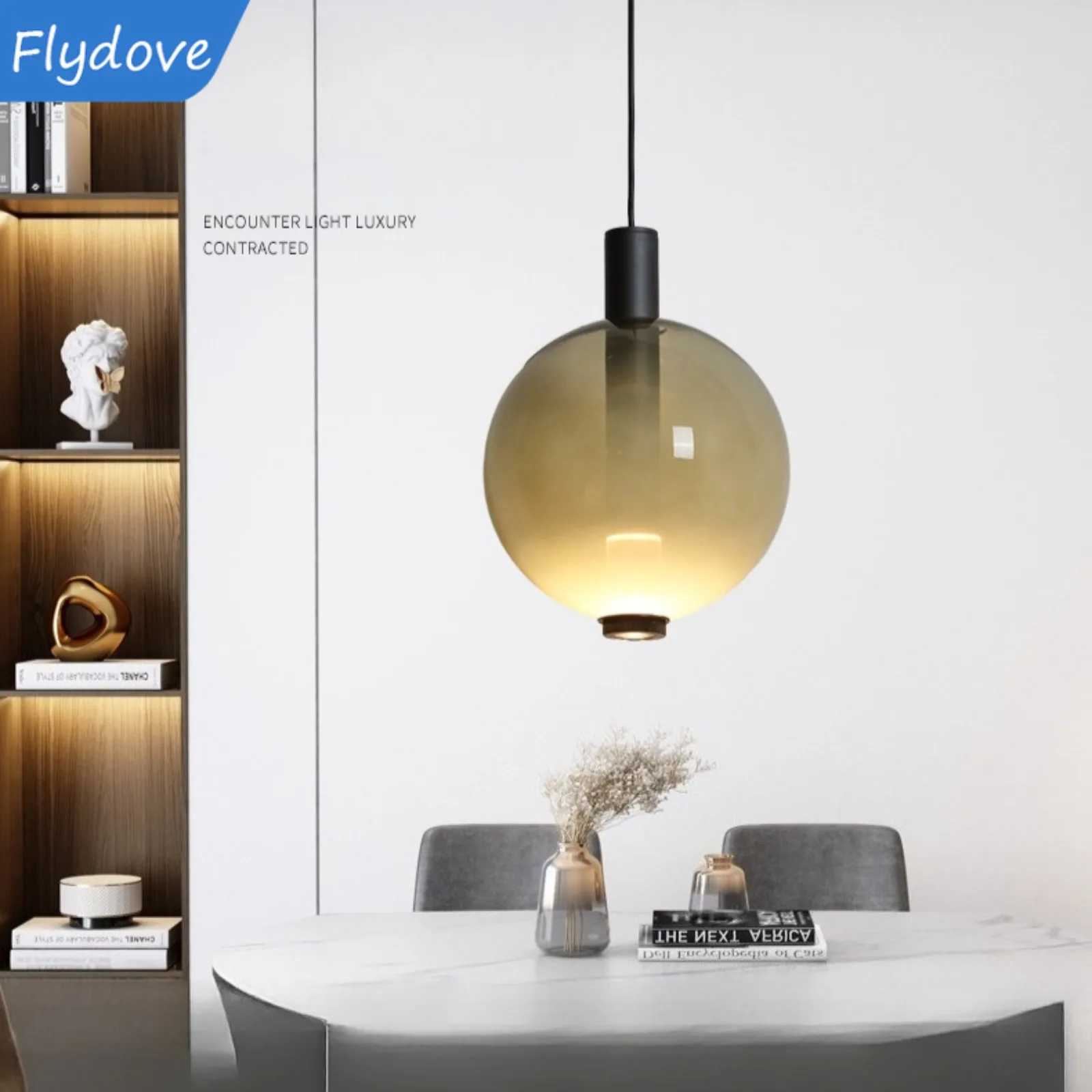 

Nordic Modern LED Glass Ball Pendant Lamp Hanging Light For Restaurant Living Room Bedroom Decor indoor lighting Home Fixtures
