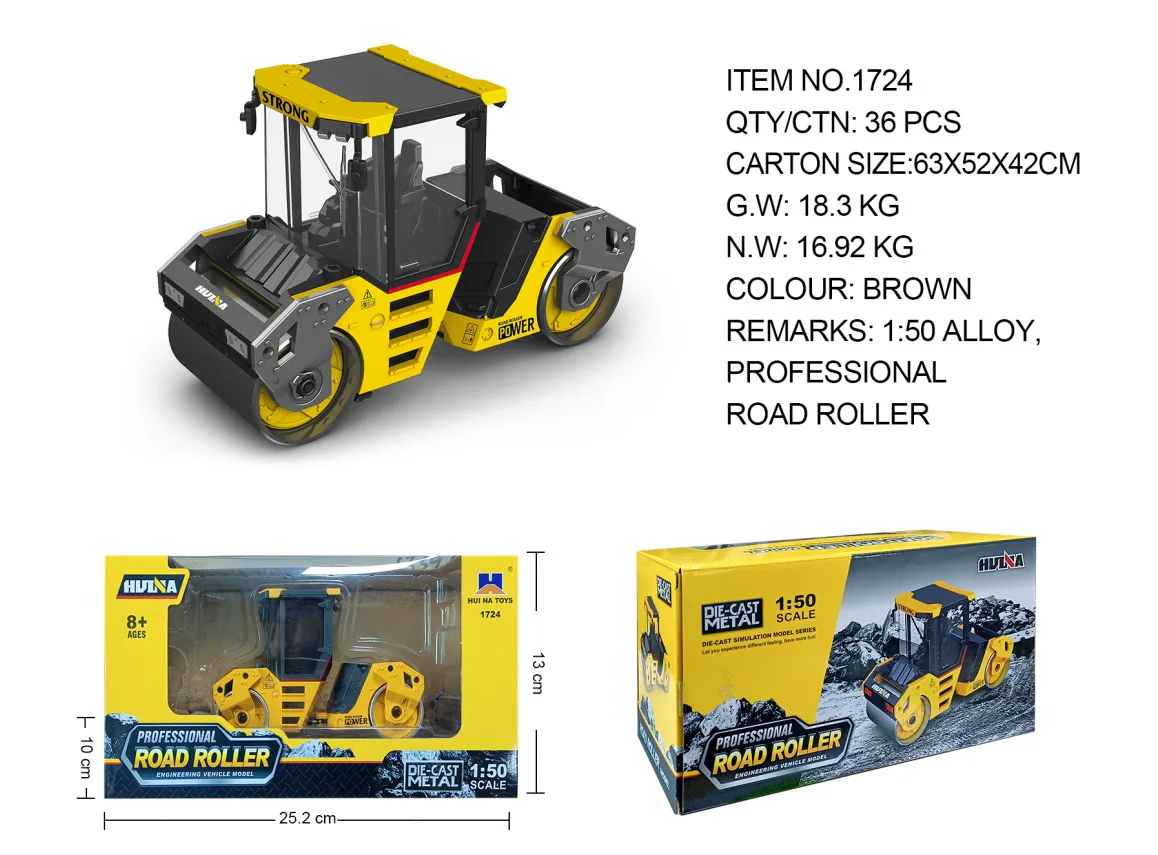 Huina Alloy Truck Modell Roller 1/50 Doppelradmodell Technik Autos Doecast Trucks Kindersammlung Spielzeug für Jungen Geschenk