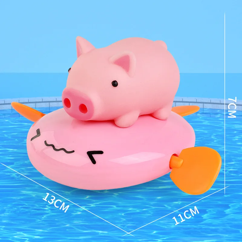قطع خنزير حمام الطفل لعبة الاستحمام والماء لعب لعبة البط جرو السباحة لعب المياه متعة عقارب الساعة لطيف مضحك حمام الطفل لعبة