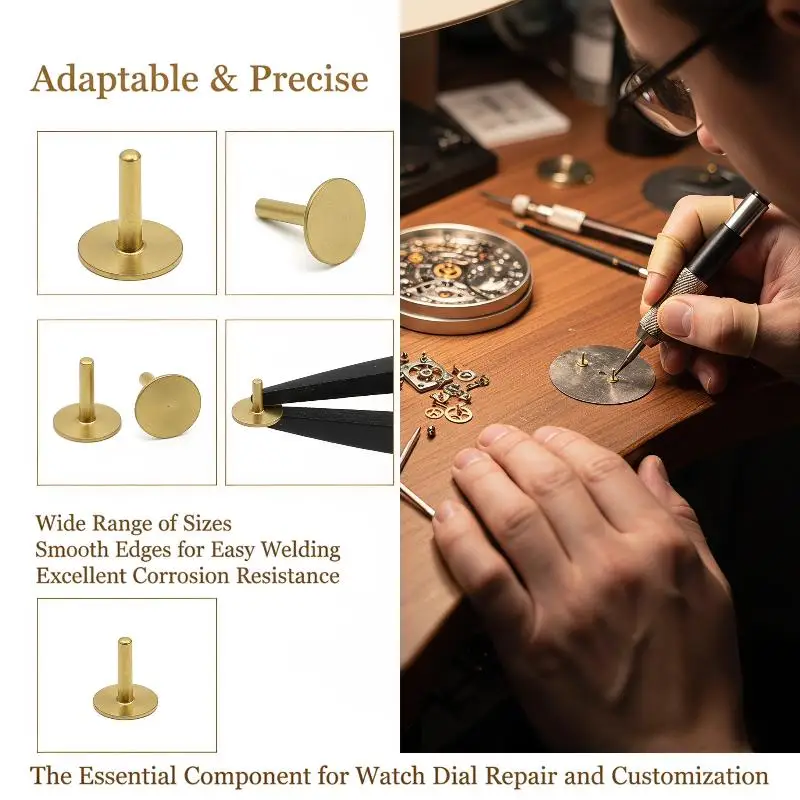 Professional Watch Dial Locating Fixed Pin Wear Resistant Copper Tool for Watch Repair Enthusiasts Small Repair Shops