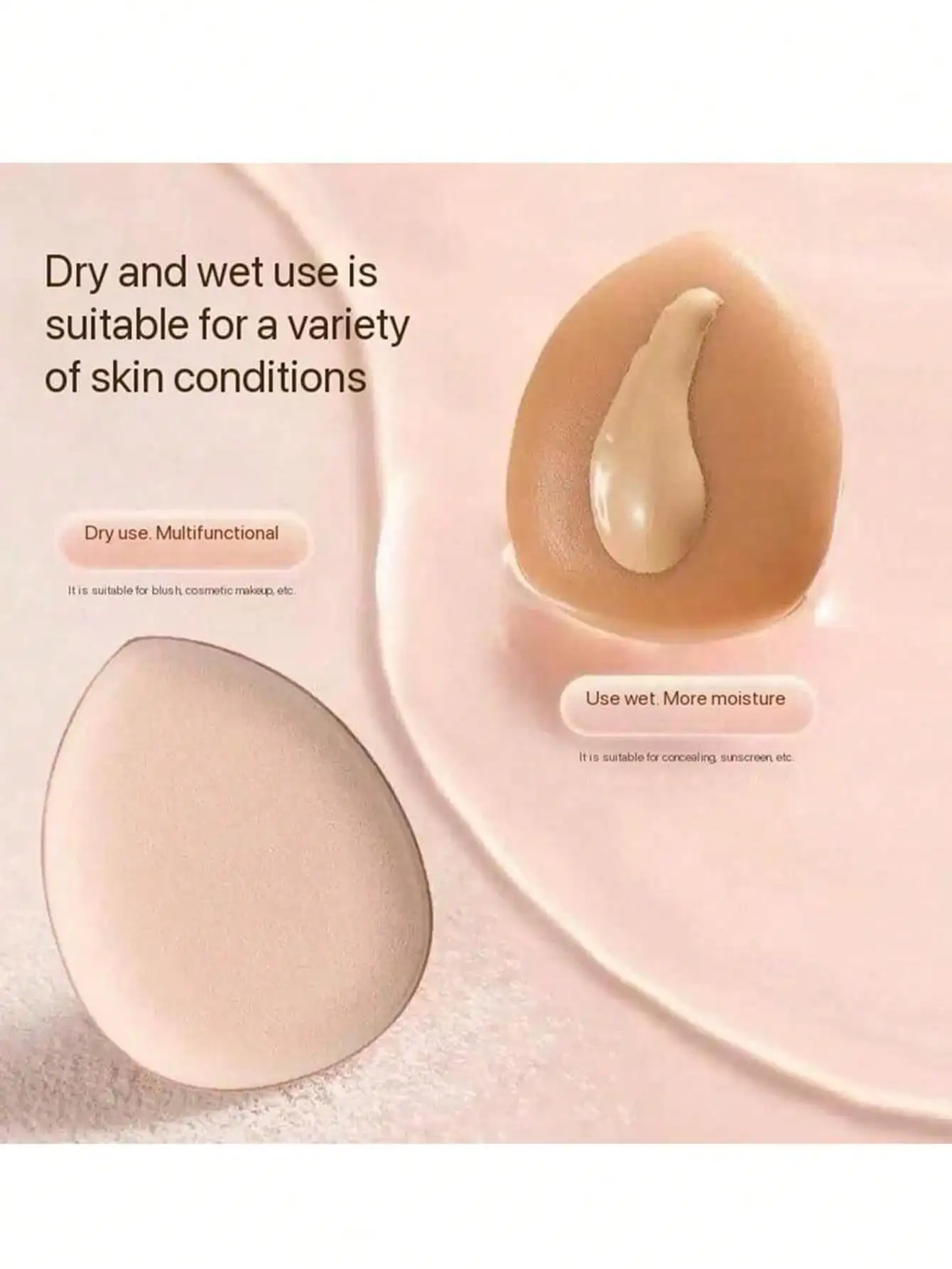 1/5 قطعة من منتفخة الأصابع المصنوعة من الألياف الدقيقة الناعمة - قابلة لإعادة الاستخدام لكريم الأساس الدقيق/خافي عيوب العين (لون عشوائي) #4