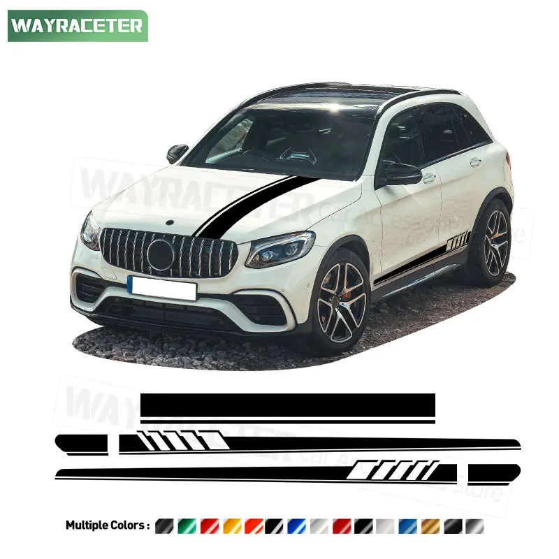 

3 шт./компл. Edition 1 AMG GLC63 S, виниловая наклейка на дверь из углеродного волокна с боковыми полосками, наклейка на капот для Mercedes Benz X253 GLC43 C253 GLC250 Coupe