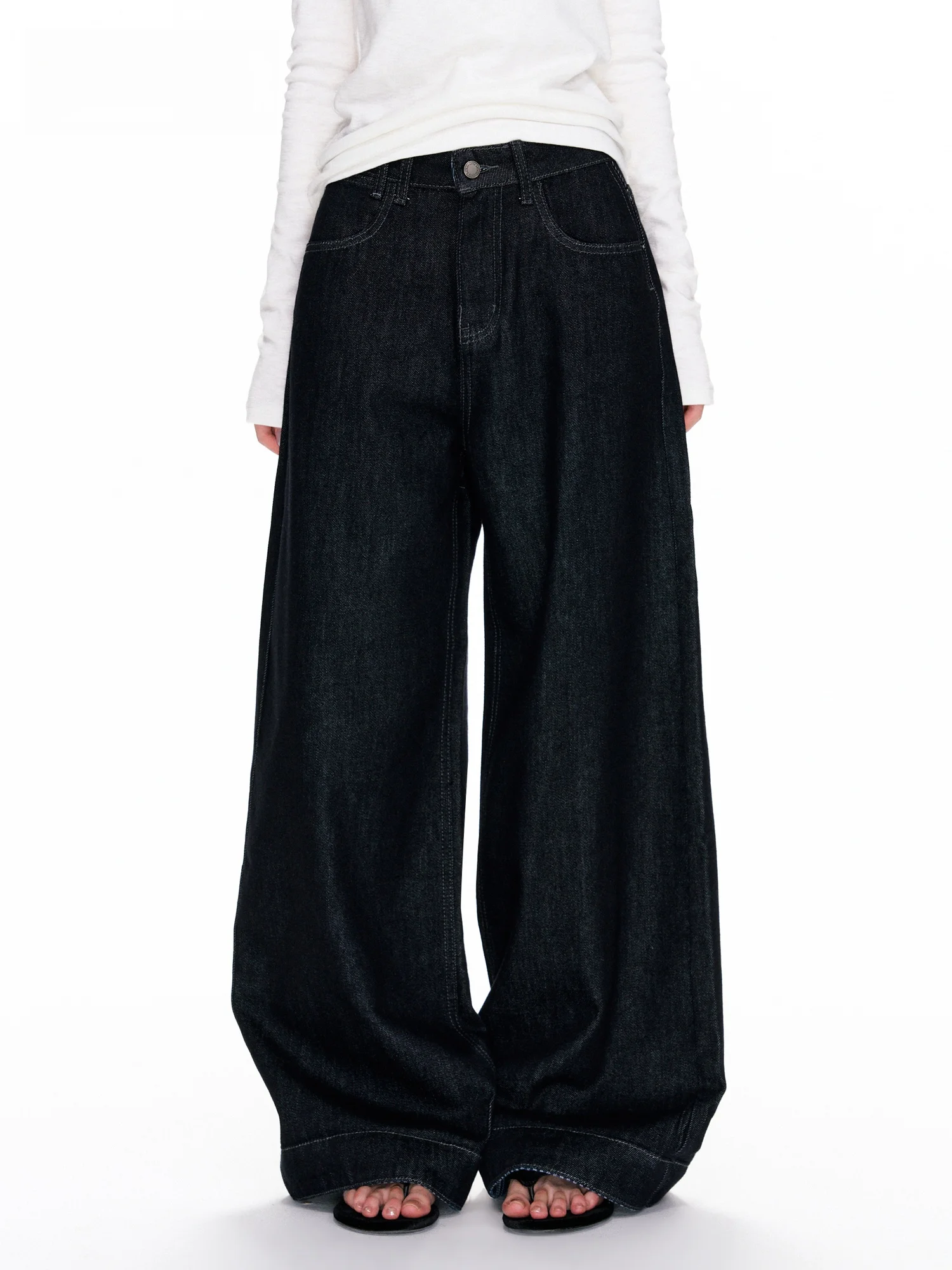 

Женские прямые джинсы Nikoq с полосатым дизайном, свободного кроя, широкие штанины, очень милые брюки из хлопка, с застежкой-молнией на талии