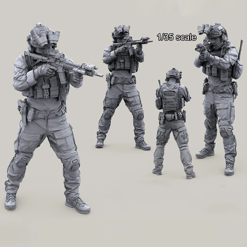 1/35 Resin Model Figure Kits GK , Six People，No Motorcycle，Military Theme，Unassembled And Unpainted，136RBL