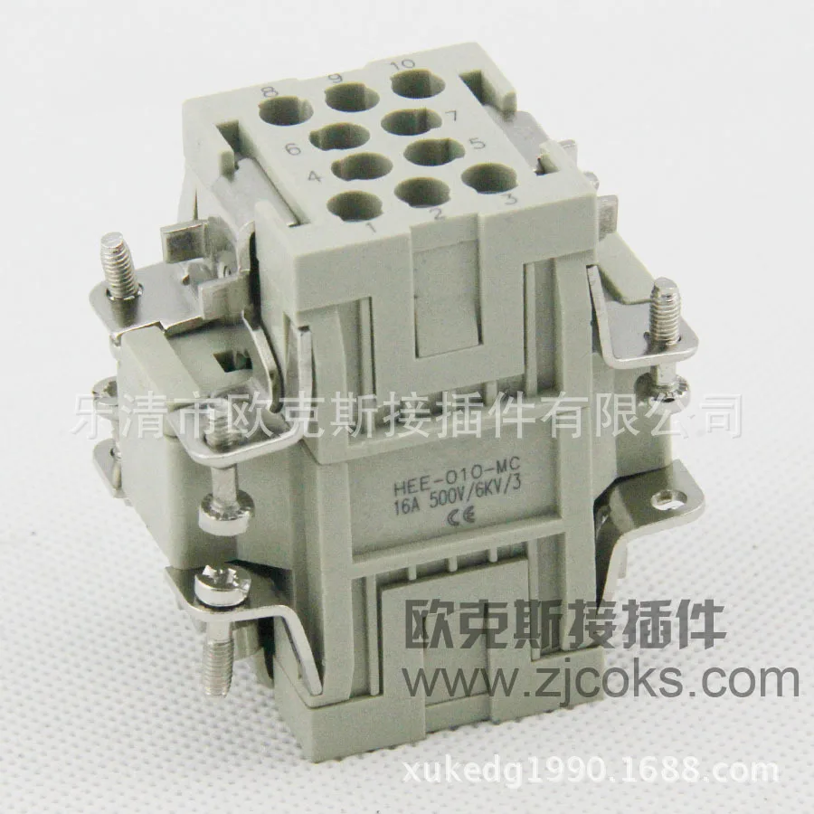 Aviation connector high current rectangular HEE-010-F-M10 core 16A heavy-duty connector  Passive Components  Active Components