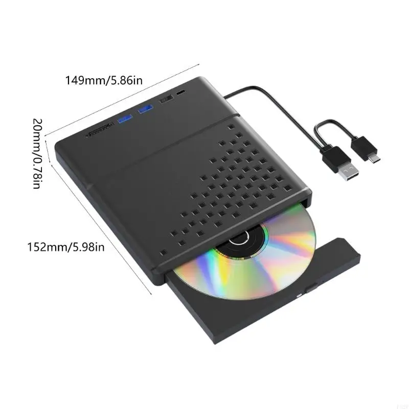 Picture 7: NEW External DVDs Writer and Reader, USB3.0 2.0 and Type C DVDs Player Opticals Drives Burners for Laptops and Desktop