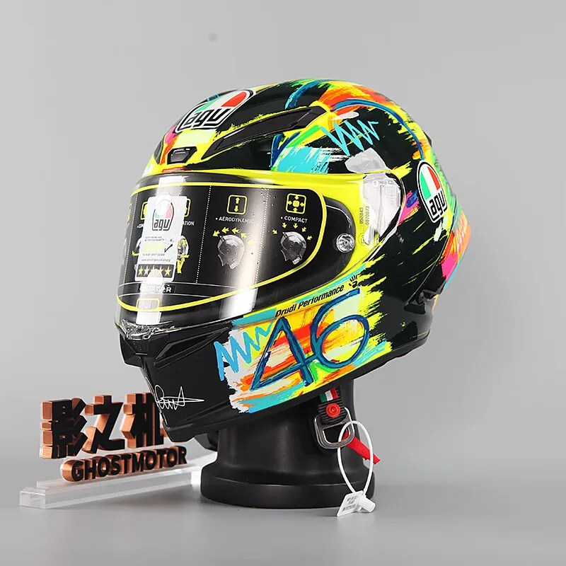 Rossi Chameleon Ice Blue Carbon Fiber Helmet