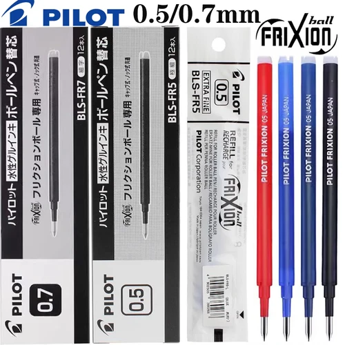 Imagen 1 del producto 12 recambios borrables Pilot Frixion 0,5/0,7mm BLS-FR7 / FR5 para bolígrafos de Gel LFBK-23F/23EF/20EF escritura suave papelería de secado rápido