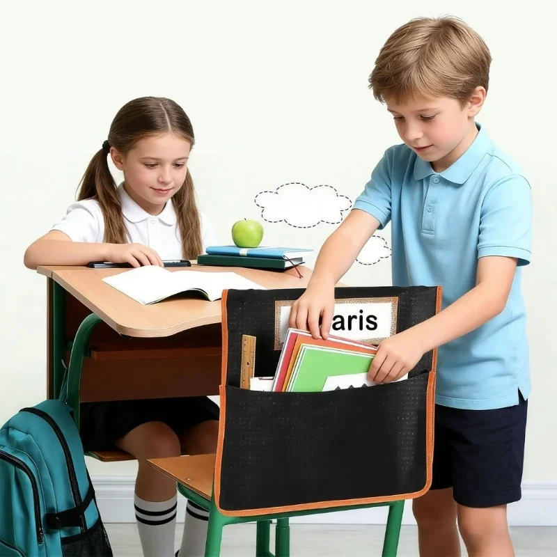 D7YC Spacious 42x39cm Polyester Cloth Chair Back Container Suitable For Educational Environments