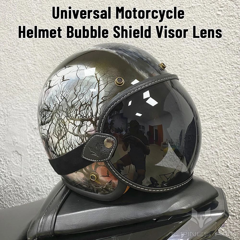 

Универсальные ретро-очки для мотоцикла с визором-пузырьком, защитой от УФ-излучения, ветрозащитные, цветные, для винтажных полушлемов