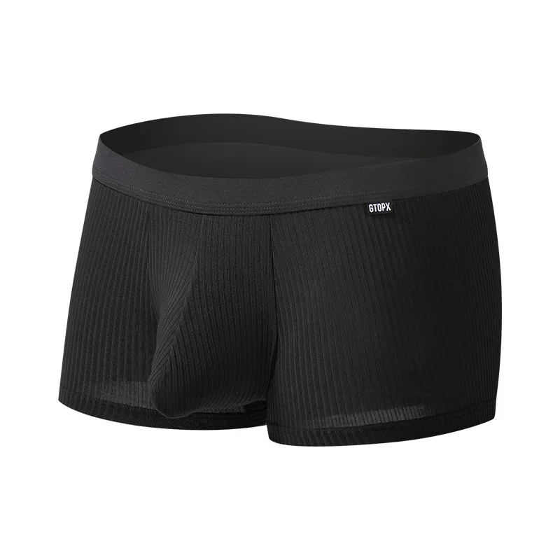 Men's Plus Size Boxer Shorts U Convex Pouch Breathable Sweat Wicking Underwear Large Capacity Elephant Nose Trunks