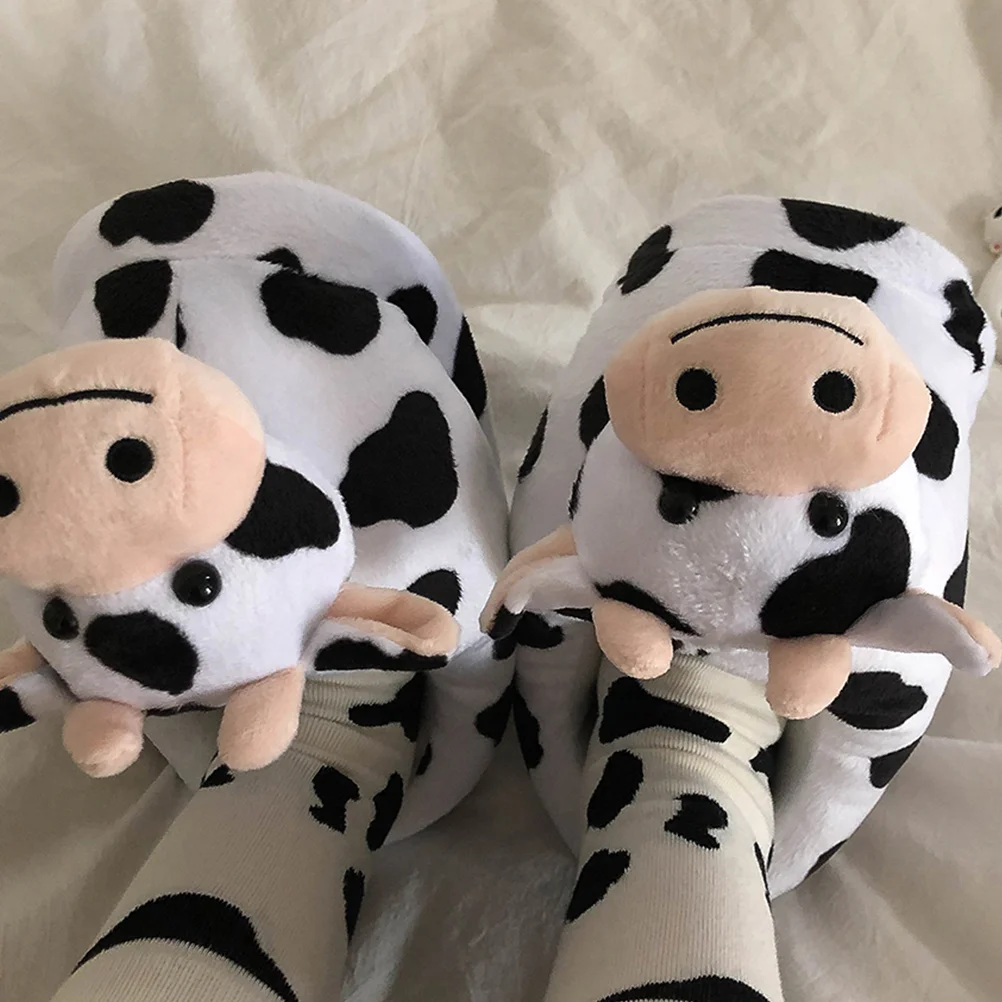 Comfortable Cow Slippers Women's Indoor Mens Dot Plastic Cloth Lovely Cartoon Animal Shoes