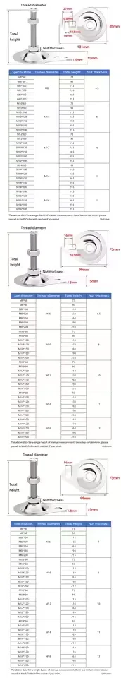 M8 ~ M16 304 Stainless Steel Cup With Ear Feet/Machine Foot Bell Mouth/Support Shoe Feet/Fixed Foundation Screw