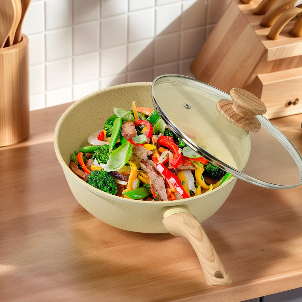 

Nonstick Frying Pan Skillet with Lid Omelet Pan PFOA/PFAS/PTFE Free Egg Pan Heat Resistant Handle for Breakfast