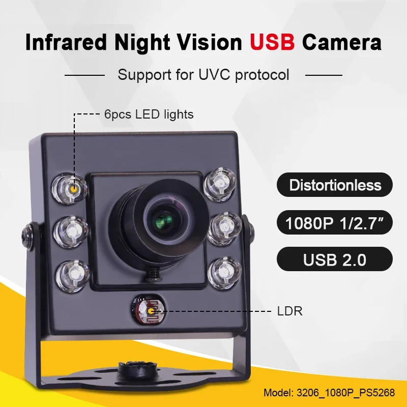 

In stock 3206 1080P PS5268 8mm 40degrees Distortionless 1/2.7" CMOS Sensor M12 Mounting UVC USB HD Infrared Mini Industrial Came