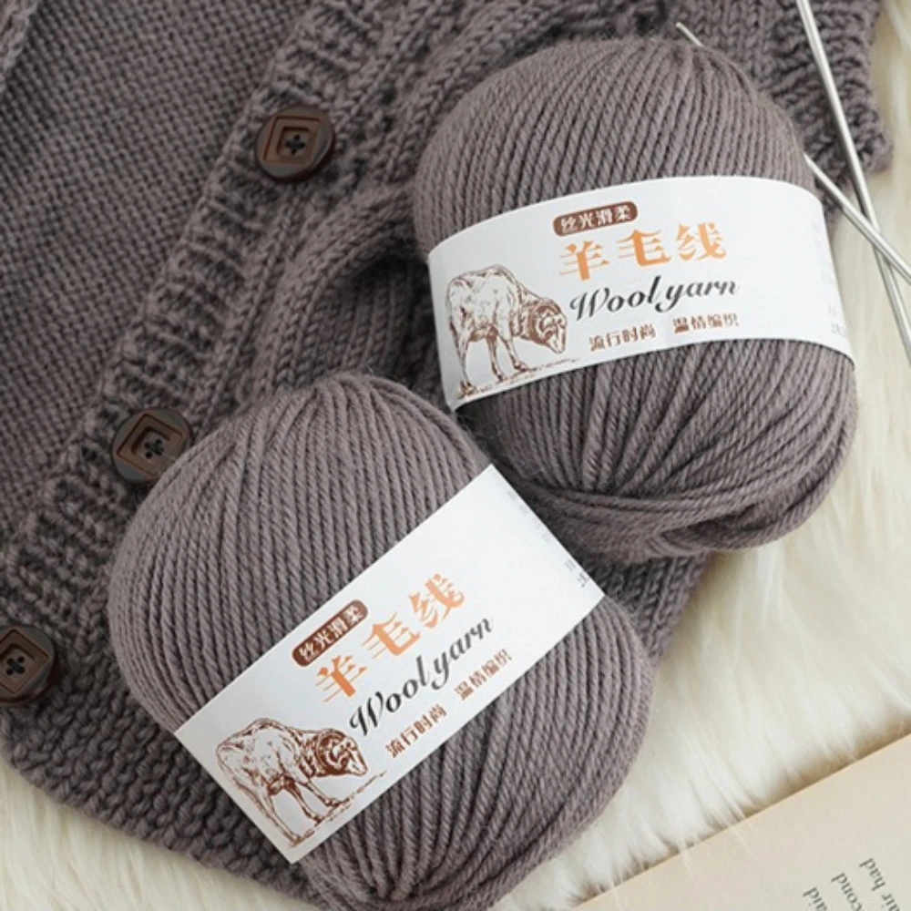 100g Wool Yarn 100% Silky Pure Wool Thread Medium Coarse Scarf Sweater, Hand Woven, Medium Coarse Wool Yarn, Fine Spun