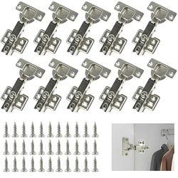 10Pcs Full Overlay Face Frame Soft Close Hidden Hinges Steel Hinges For Furniture Kitchen Cabinet Door Hinges with Screws