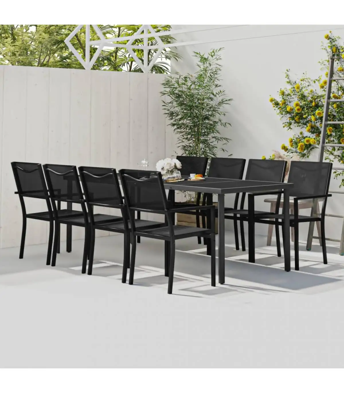 Garden sets garden dining set 9 pieces steel