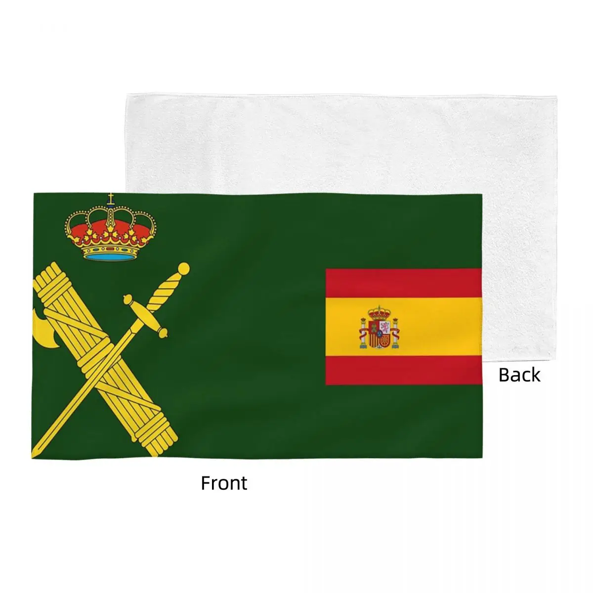 Custom Spain Flag Plus Emblem Civil Guard Soft Face Towel Quick Dry Pool Bath Cotton Towels Absorbent