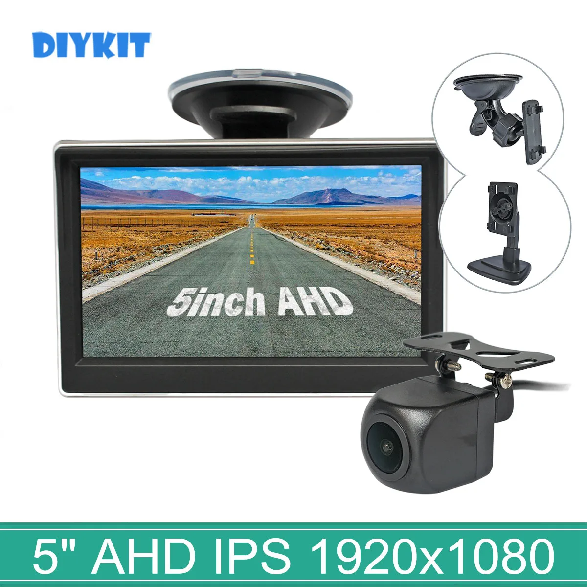 DIYKIT 5inch AHD IPS Car Monitor 1080P HD 170 Degree Starlight Night Vision Backup Vehicle Reverse Camera Car Universal Camera